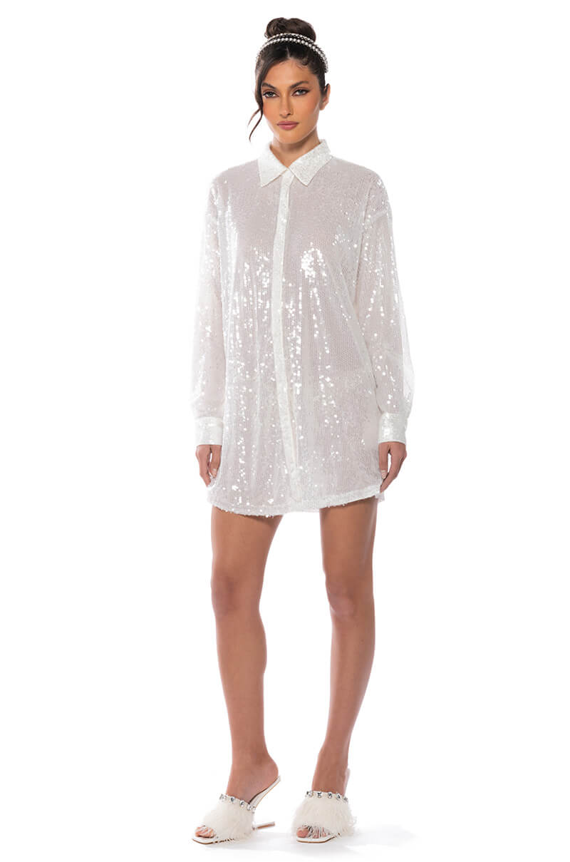 ALL I DO IS SHINE SEQUIN MINI DRESS