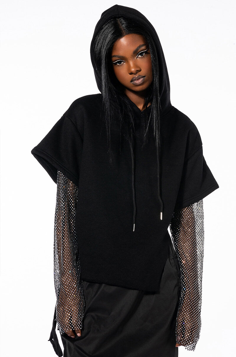 ALLI GOT SHIRT SLEEVE DETAIL HOODIE