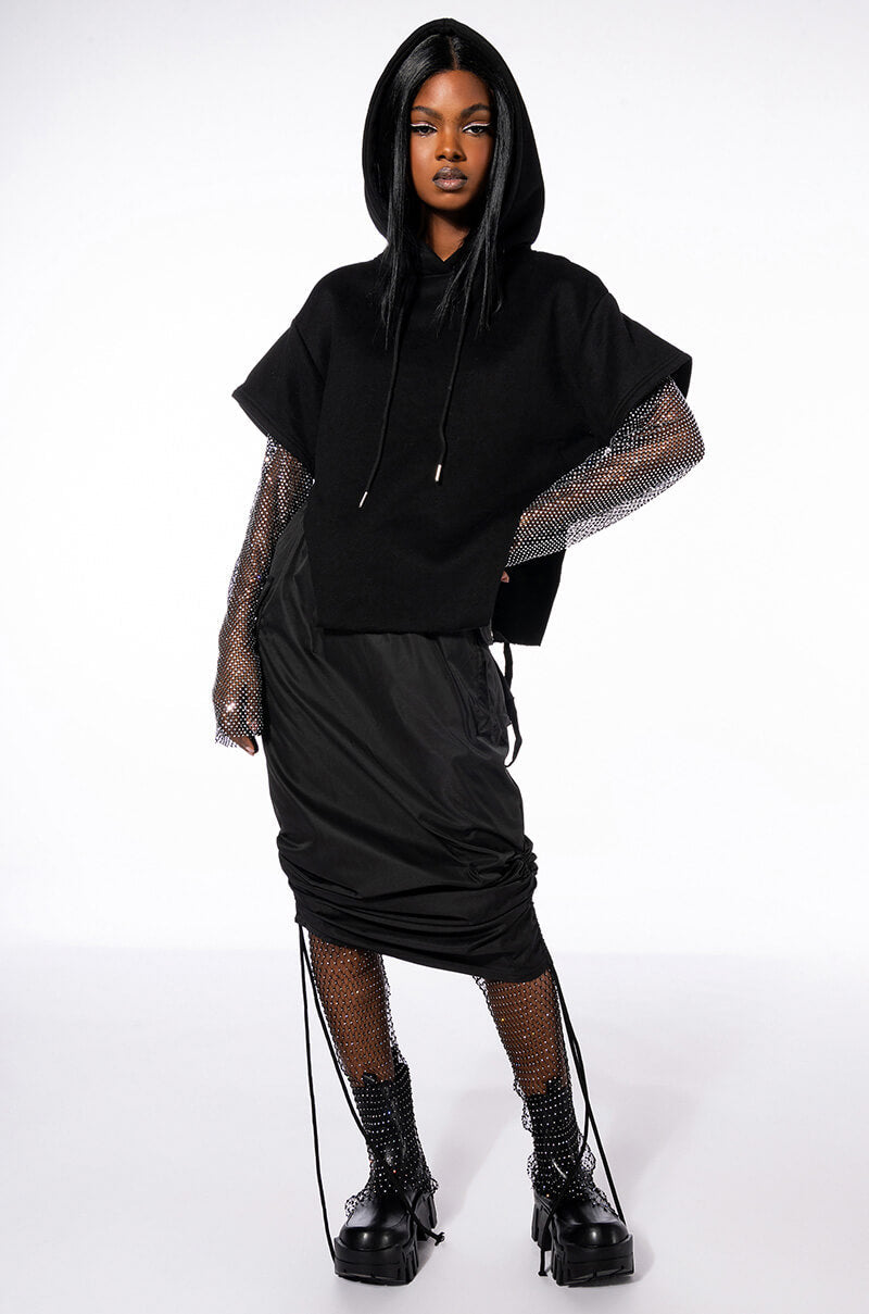 ALLI GOT SHIRT SLEEVE DETAIL HOODIE