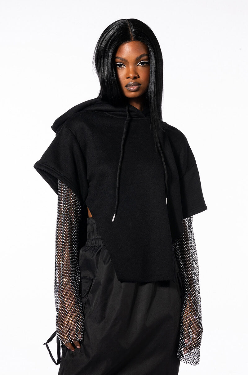 ALLI GOT SHIRT SLEEVE DETAIL HOODIE