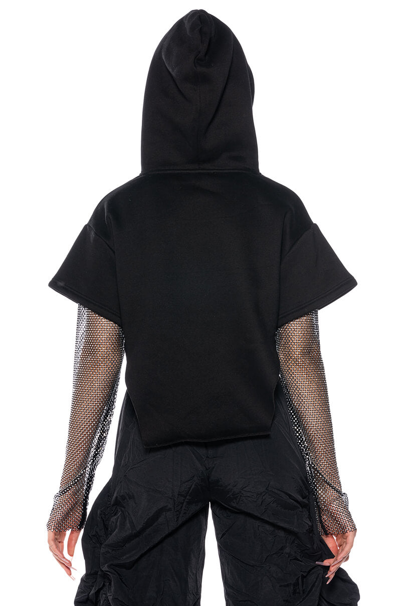 ALLI GOT SHIRT SLEEVE DETAIL HOODIE