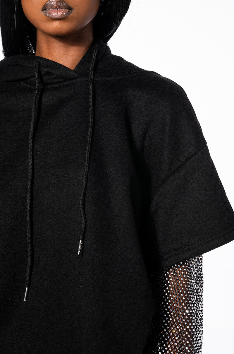 ALLI GOT SHIRT SLEEVE DETAIL HOODIE