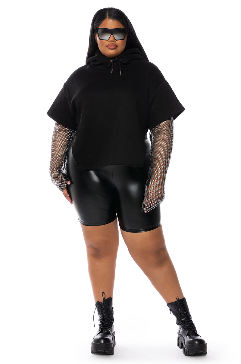 ALLI GOT SHIRT SLEEVE DETAIL HOODIE