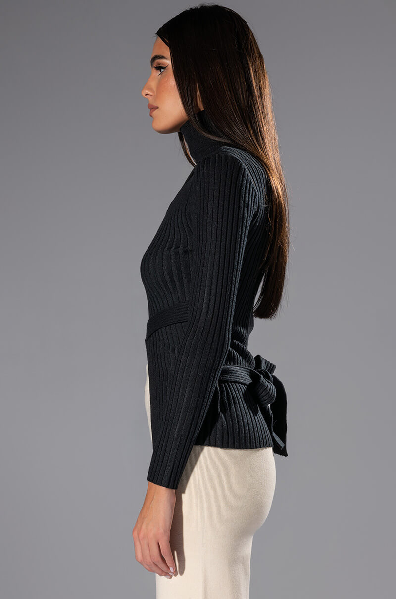 ALL IN THE DETAILS CUT OUT TURTLENECK SWEATER