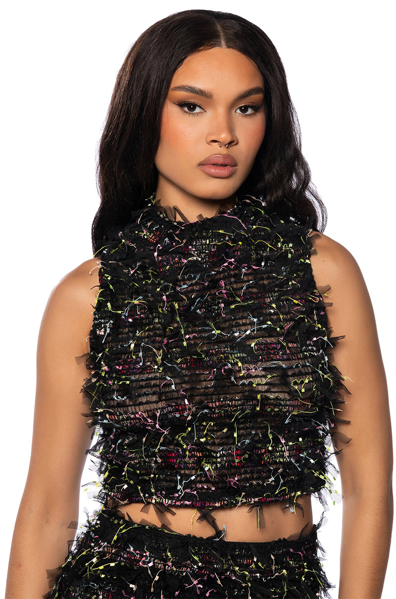 ALL OF THE FASCINATION MULTI COLOR SLEEVELESS TOP