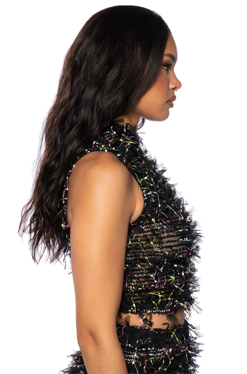 ALL OF THE FASCINATION MULTI COLOR SLEEVELESS TOP