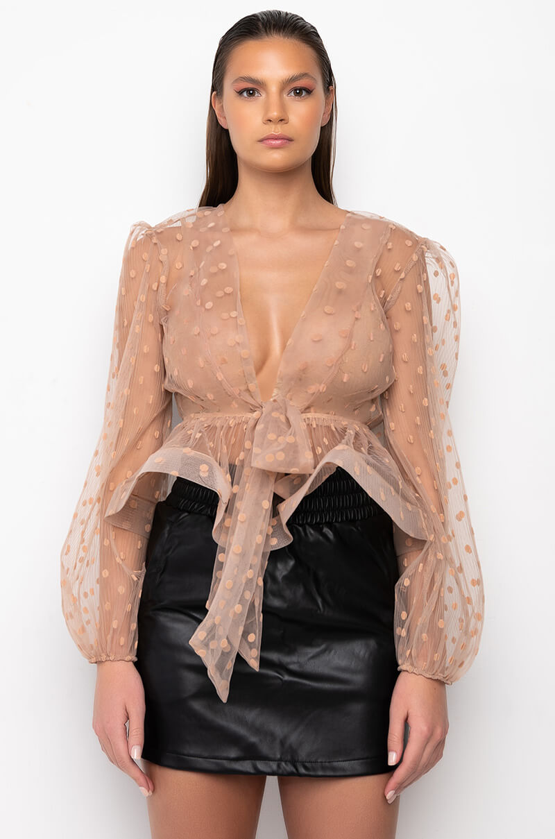 ALL OVER POLKA DOT BLOUSE