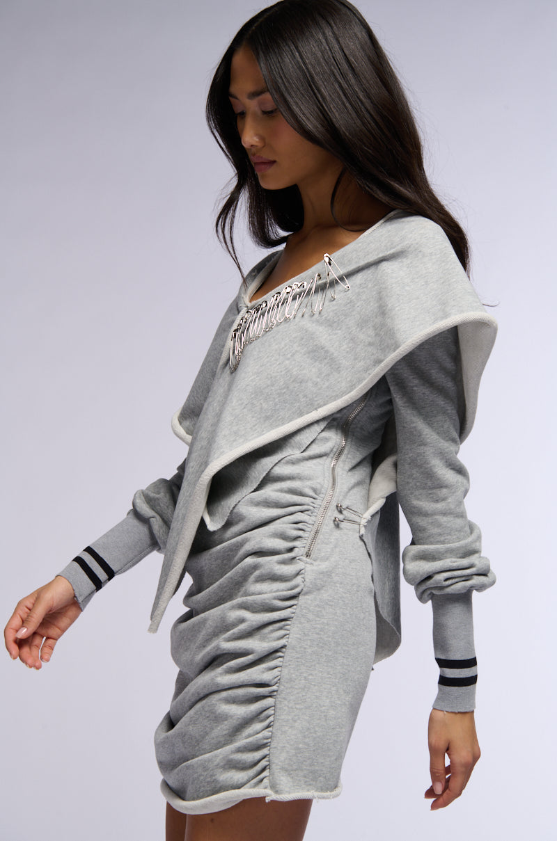 ALL PATCHED UP SAFETY PIN MINI DRESS