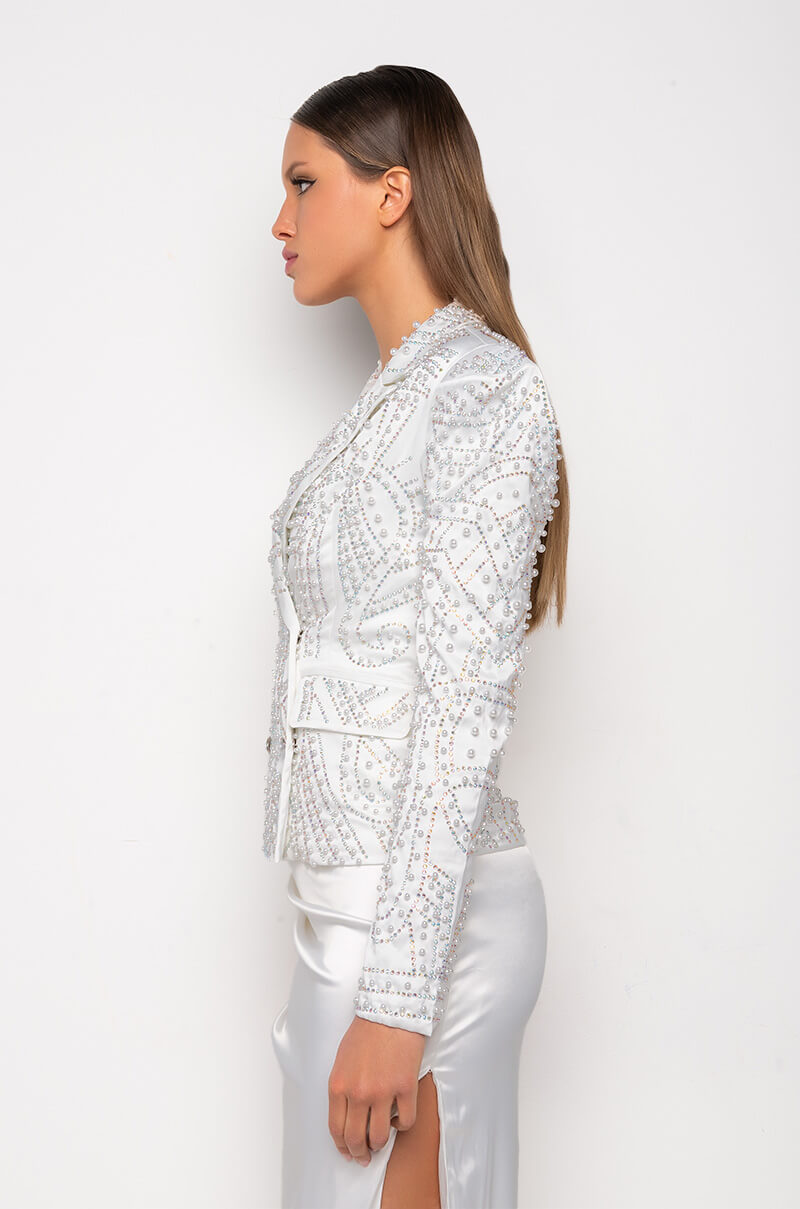 ALL THAT GLITTERS PEARL EMBELLISHED BLAZER