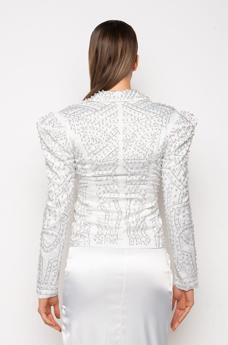ALL THAT GLITTERS PEARL EMBELLISHED BLAZER