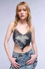 ALL THE GLAMOUR SLEEVELESS CHAIN BRA TOP