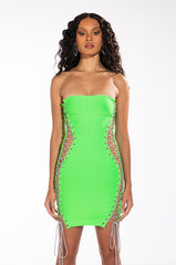 ALL THE RIGHT PLACES BANDAGE MINI DRESS