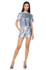 ALL UP IN MY MIND SEQUIN SHORT SLEEVE SHIRT