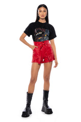 ALPHA HIGH RISE PLEATHER SHORTS