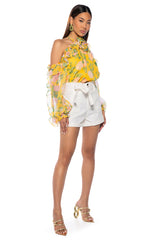 ALPHA HIGH RISE PLEATHER SHORTS IN WHITE