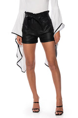 ALPHA HIGH RISE PLEATHER SHORTS