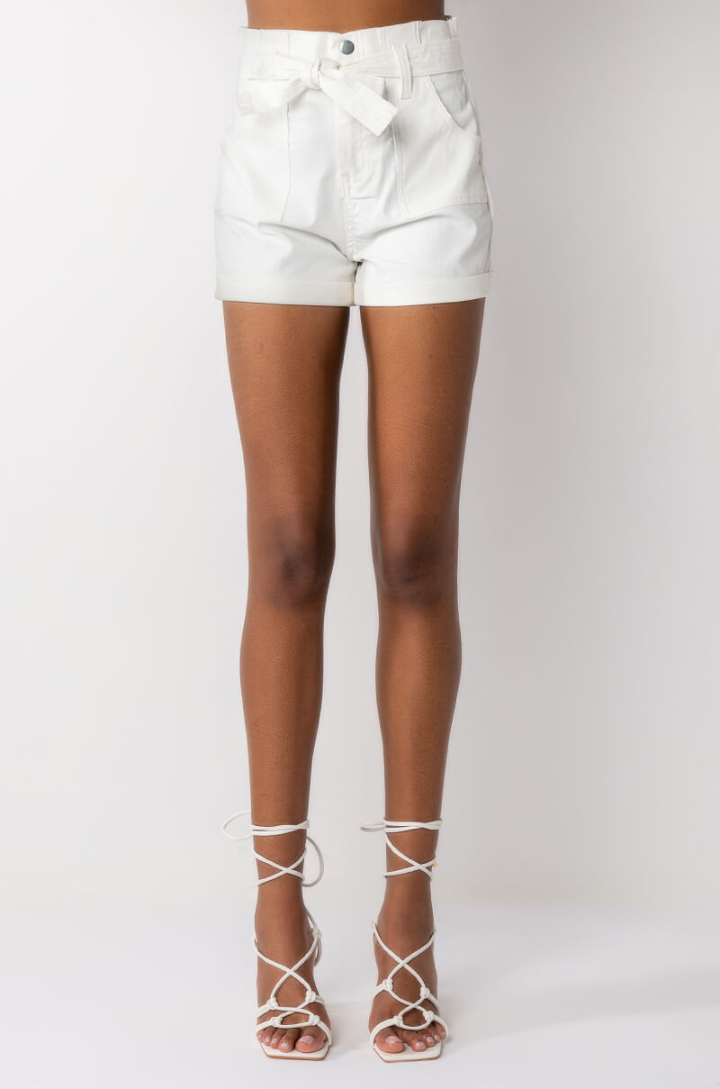 ALPHA HIGH RISE PLEATHER SHORTS