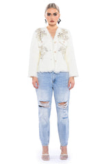 ALWAYS BLING BUTTON FRONT CARDIGAN