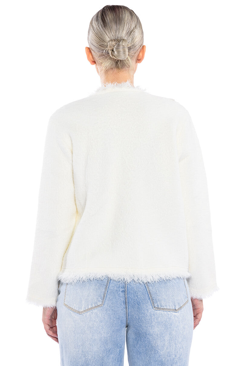 ALWAYS BLING BUTTON FRONT CARDIGAN