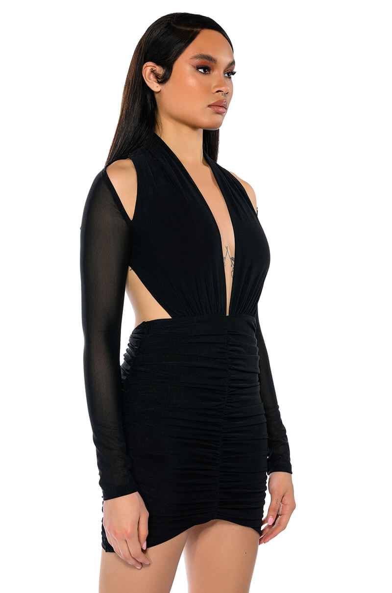 ALWAYS FOR YOU RUCHED MINI DRESS