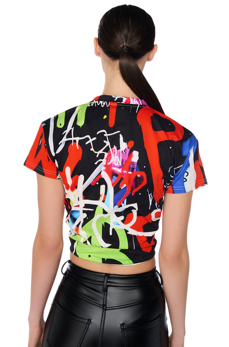 ALWAYS IN STYLE TIE FRONT TSHIRT