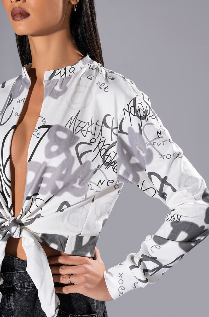 ALWAYS IN STYLE TIE FRONT TSHIRT