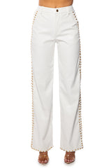 ALWAYS ON TIME FAUX LEATHER WIDE LEG PANT
