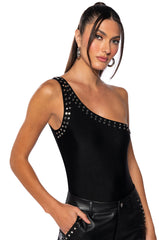 ALWAYS ON TIME ONE SHOULDER SLINKY BODYSUIT