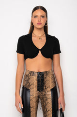 ALWAYS OVERDRESSED UNDERWIRE CROPPED POLO