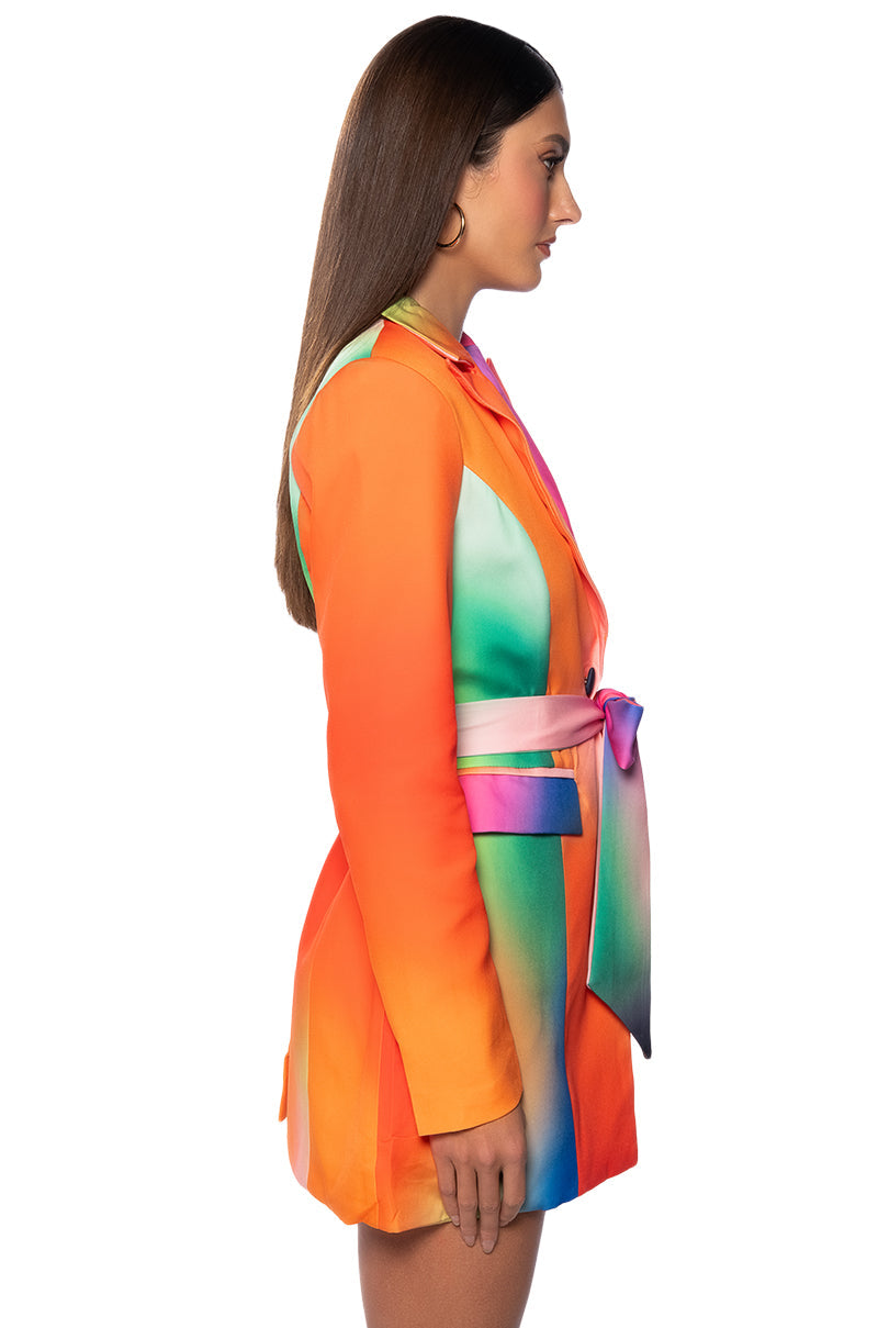 ALWAYS RIGHT BELTED MINI DRESS