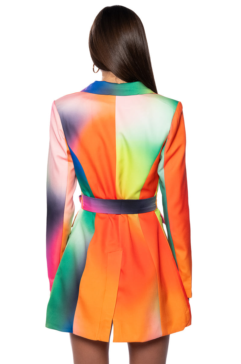 ALWAYS RIGHT BELTED MINI DRESS