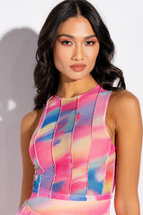 ALWAYS THE BRIGHT LIGHT MESH CROP TOP