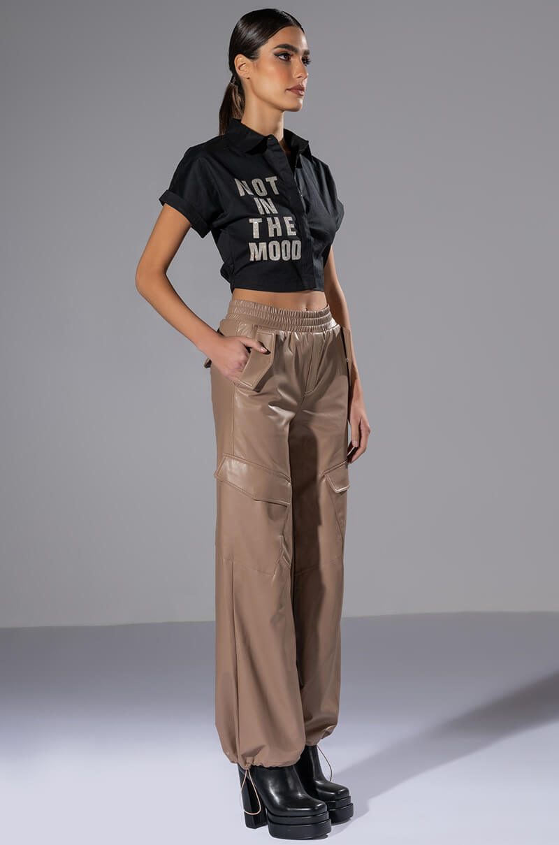 ALWAYS WINNING FAUX LEATHER JOGGER