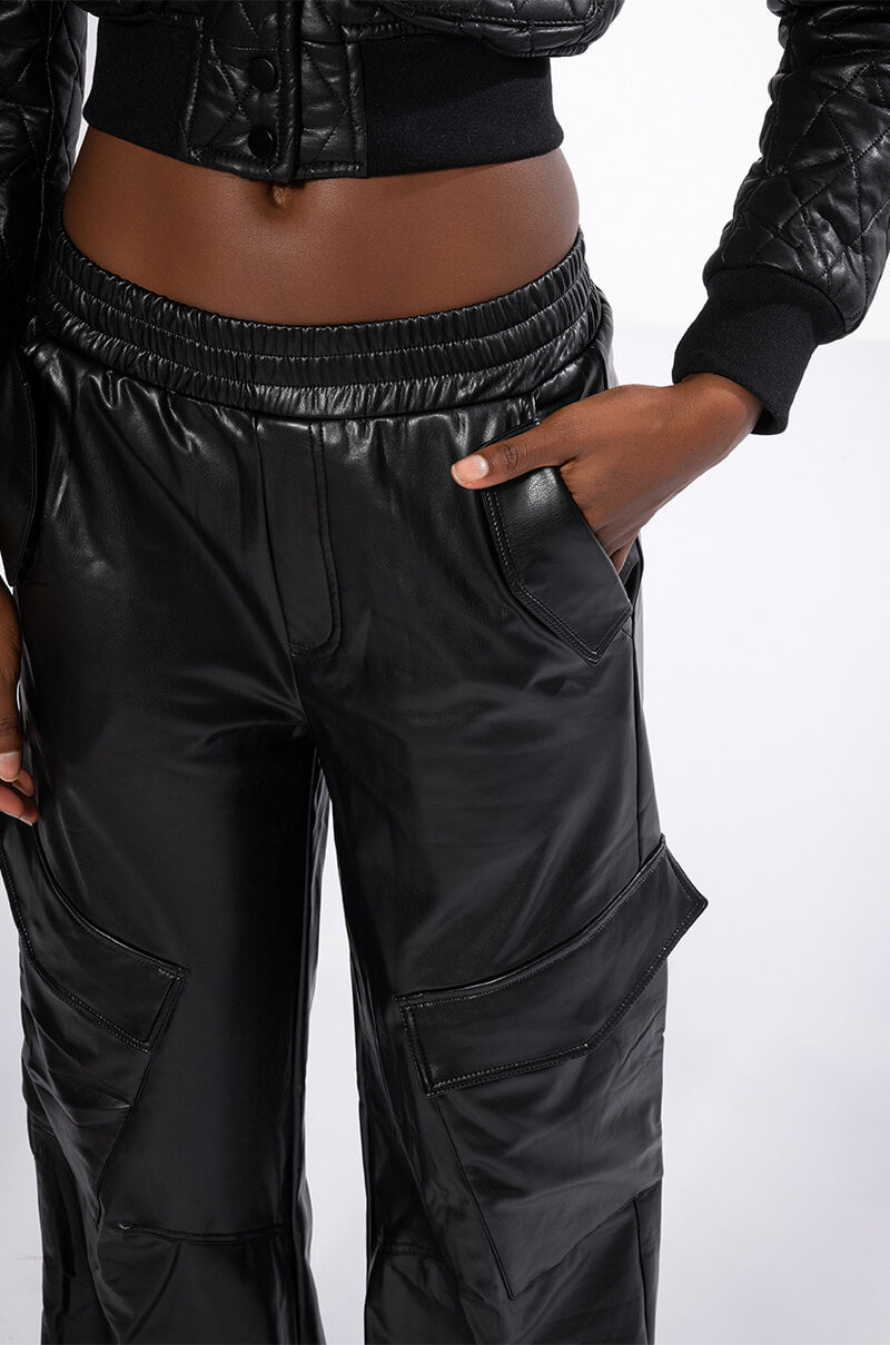 ALWAYS WINNING FAUX LEATHER JOGGER