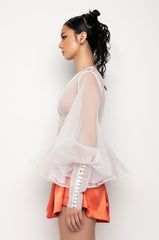 AMBROSIA PEPLUM ORGANZA BLOUSE