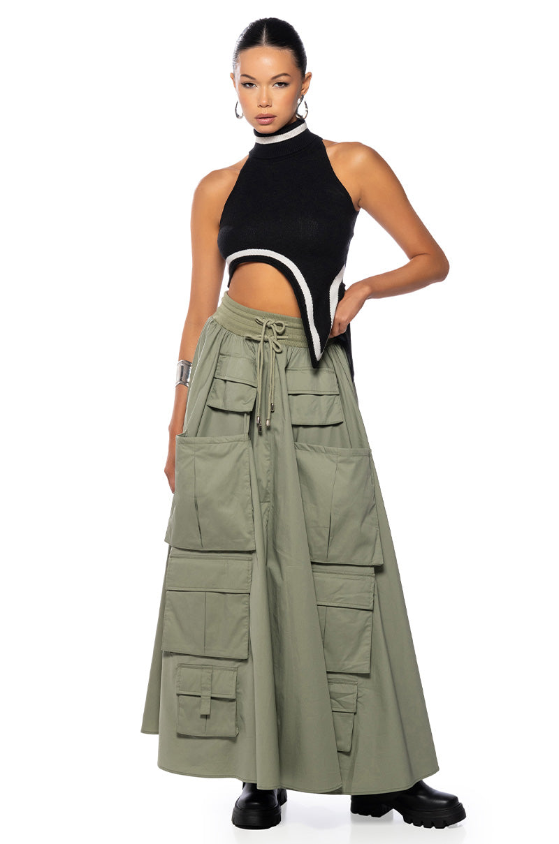AMELIA CARGO POCKET MAXI SKIRT