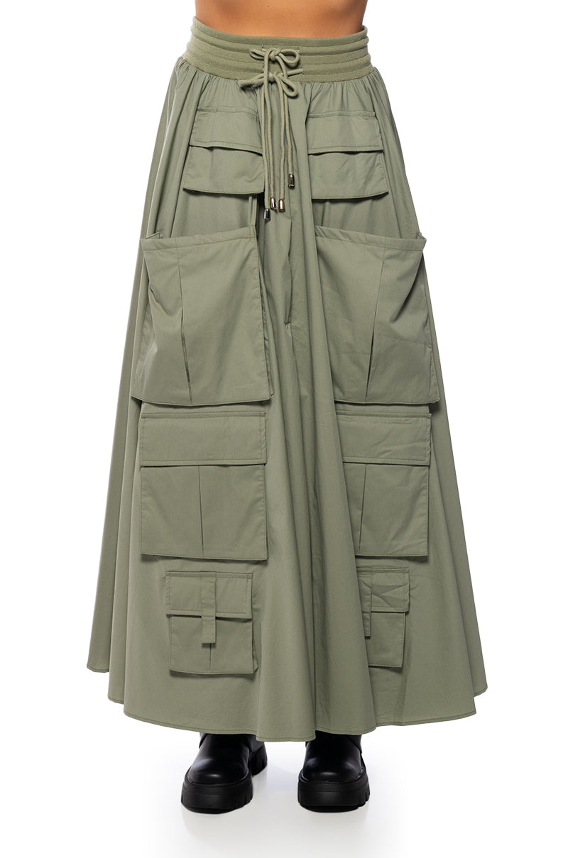 AMELIA CARGO POCKET MAXI SKIRT