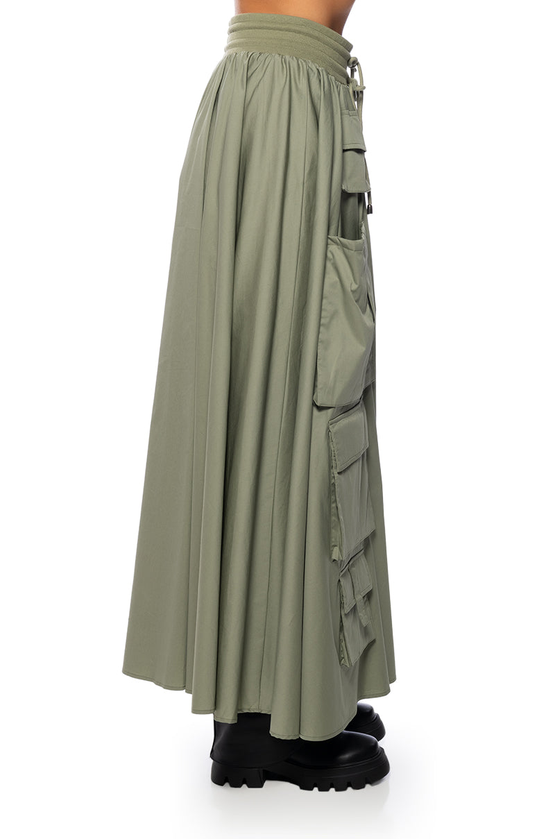 AMELIA CARGO POCKET MAXI SKIRT