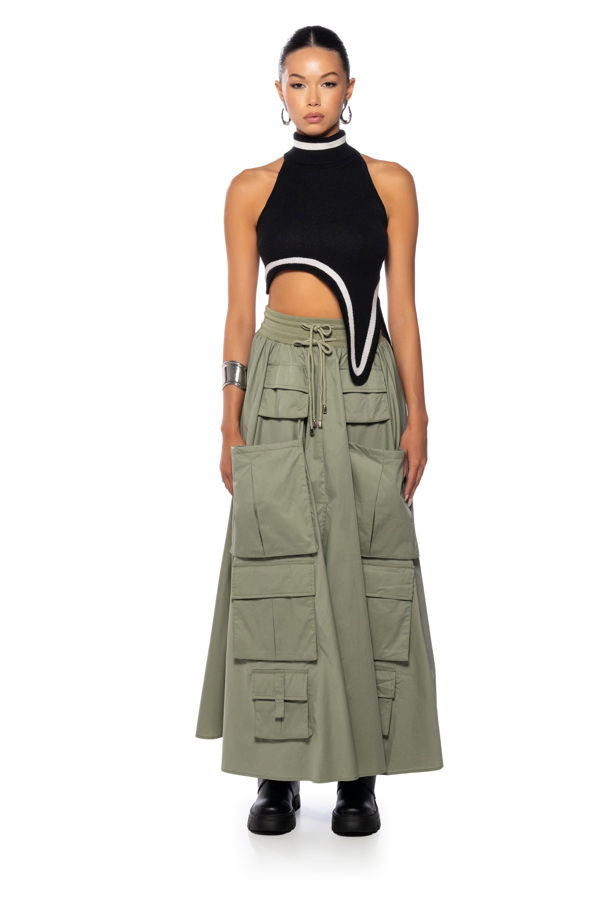 AMELIA CARGO POCKET MAXI SKIRT