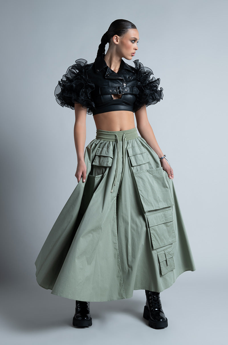 AMELIA CARGO POCKET MAXI SKIRT