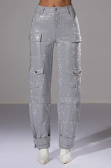 AMMO BONNE SOIREE RHINESTONE CARGO PANTS
