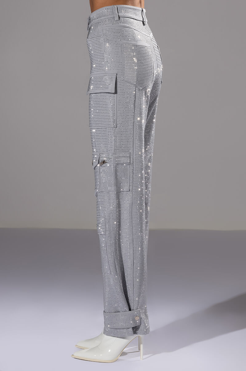 AMMO BONNE SOIREE RHINESTONE CARGO PANTS
