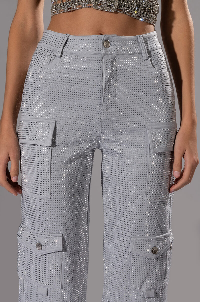 AMMO BONNE SOIREE RHINESTONE CARGO PANTS