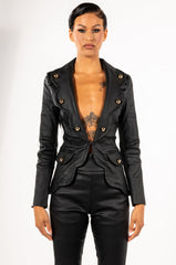 AMMO X AKIRA PLEATHER BLAZER