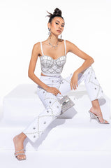 AMMO X AKIRA ALEXA PREMIUM RHINESTONE STRAIGHT JEANS