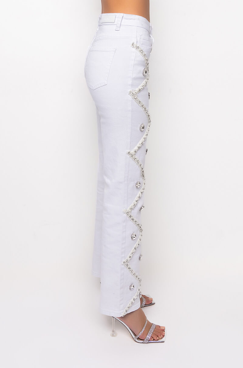 AMMO X AKIRA ALEXA PREMIUM RHINESTONE STRAIGHT JEANS