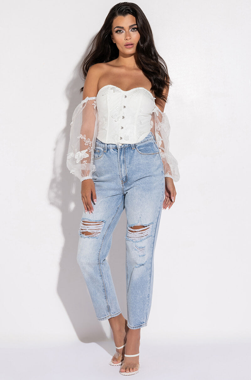 ANGEL BABE OFF THE SHOULDER CORSET BLOUSE
