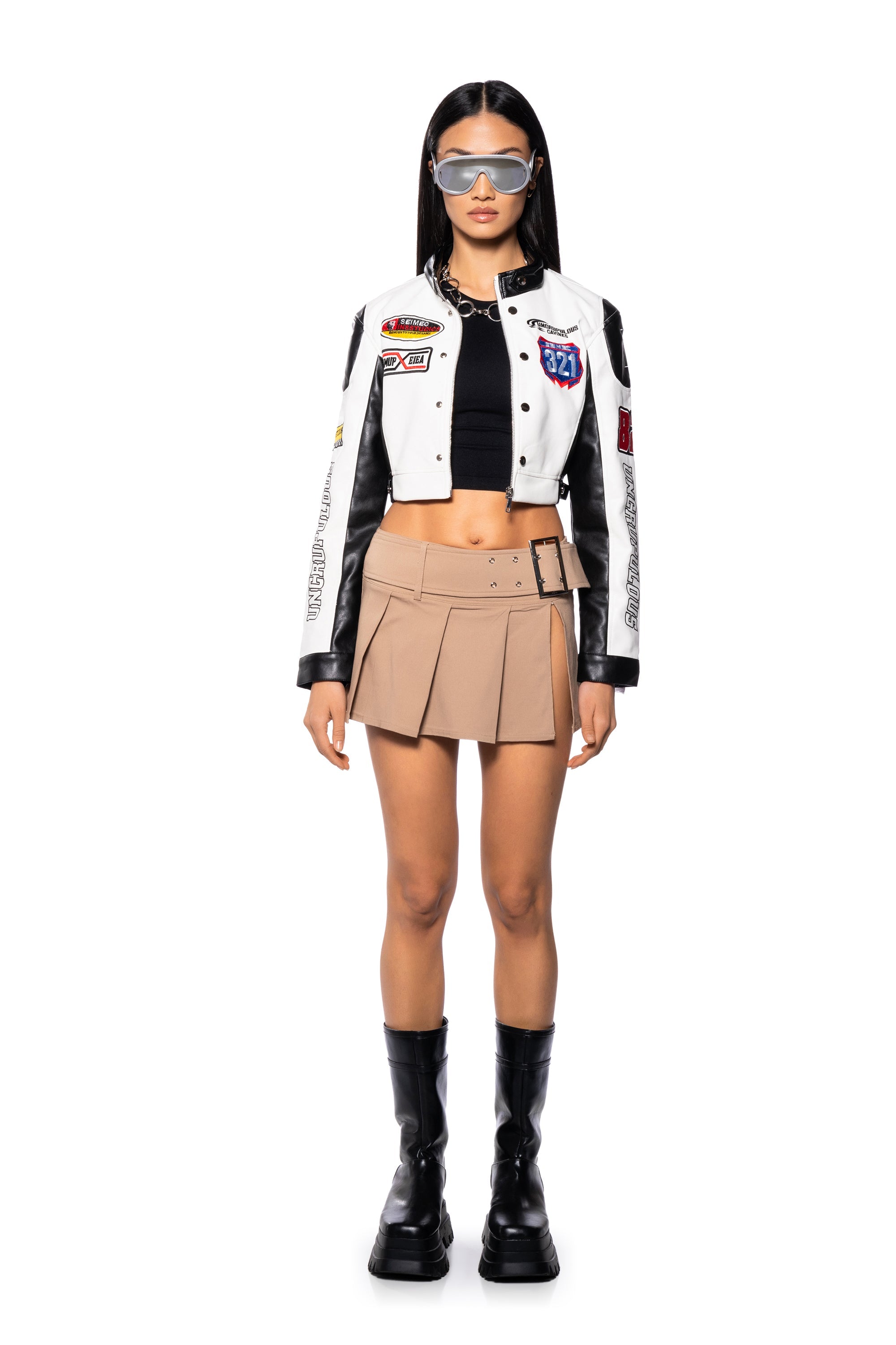 ANGEL BELTED MICRO MINI SKIRT