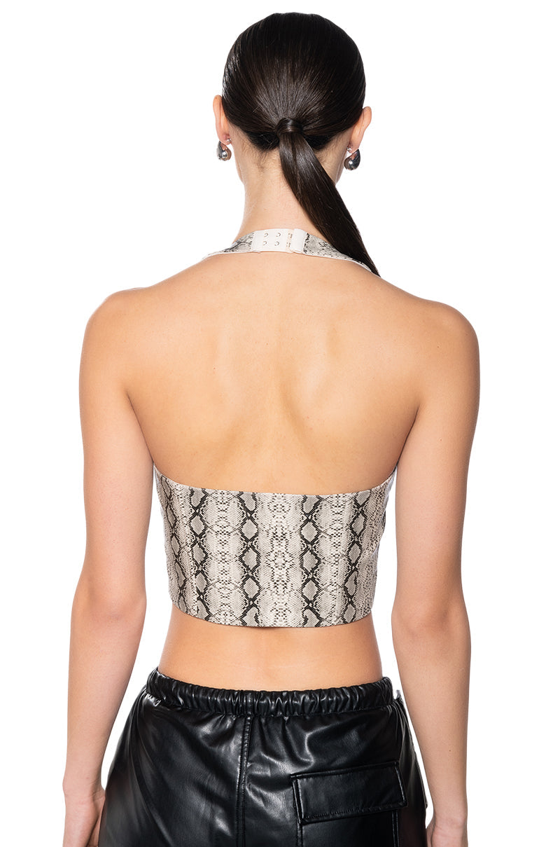 ANIMAL INSTICT HALTER NECK CORSET TOP