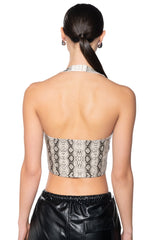 ANIMAL INSTICT HALTER NECK CORSET TOP